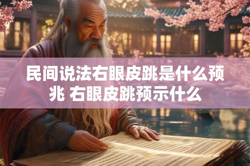 民间说法右眼皮跳是什么预兆 右眼皮跳预示什么 民间说法右眼皮跳是什么预兆 右眼皮跳预示什么
