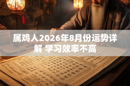 属鸡人2026年8月份运势详解 学习效率不高 属鸡人2026年8月份运势详解 学习效率不高
