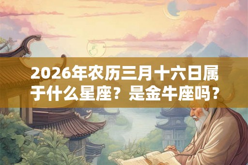 2026年农历三月十六日属于什么星座?是金牛座吗? 2026年农历三月十六日属于什么星座?是金牛座吗?