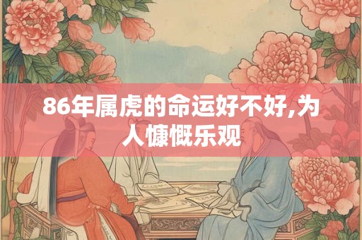 86年属虎的命运好不好,为人慷慨乐观