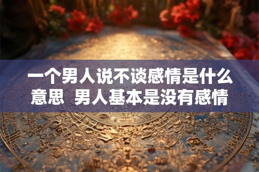 一个男人说不谈感情是什么意思  男人基本是没有感情的