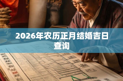 2026年农历正月结婚吉日查询
