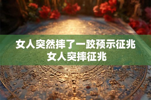 女人突然摔了一跤预示征兆 女人突摔征兆 女人突然摔了一跤预示征兆 女人突摔征兆