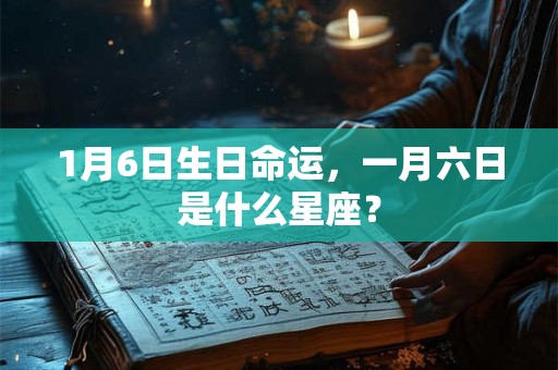1月6日生日命运，一月六日是什么星座？