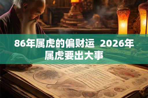 86年属虎的偏财运  2026年属虎要出大事