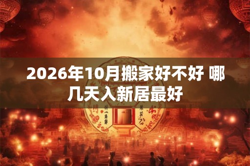 2026年10月搬家好不好 哪几天入新居最好