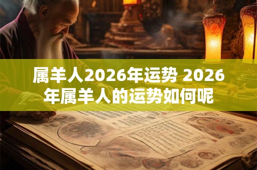 属羊人2026年运势 2026年属羊人的运势如何呢