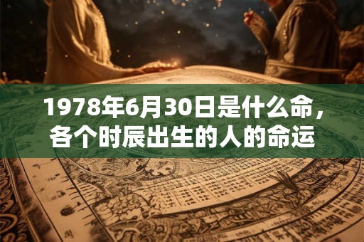 1978年6月30日是什么命，各个时辰出生的人的命运