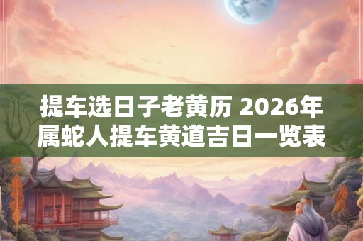 提车选日子老黄历 2026年属蛇人提车黄道吉日一览表 提车选日子老黄历 2026年属蛇人提车黄道吉日一览表