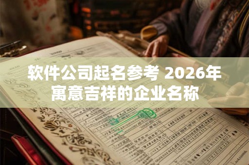 软件公司起名参考 2026年寓意吉祥的企业名称 软件公司起名参考 2026年寓意吉祥的企业名称