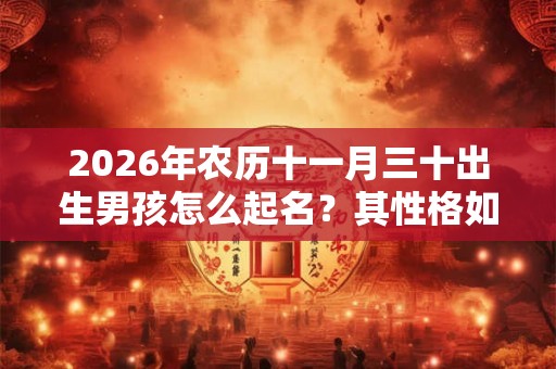 2026年农历十一月三十出生男孩怎么起名？其性格如何？