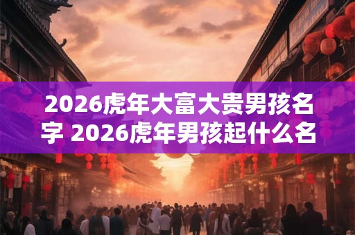 2026虎年大富大贵男孩名字 2026虎年男孩起什么名字好
