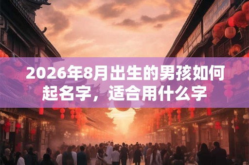2026年8月出生的男孩如何起名字，适合用什么字