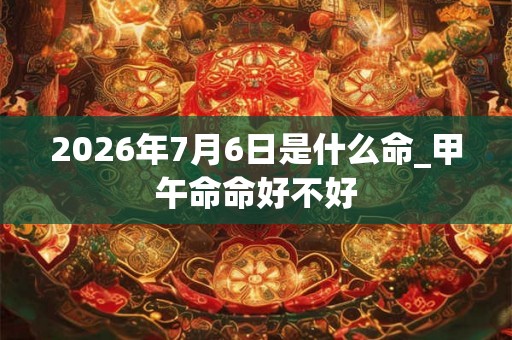 2026年7月6日是什么命_甲午命命好不好