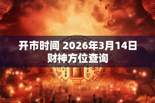 开市时间 2026年3月14日财神方位查询