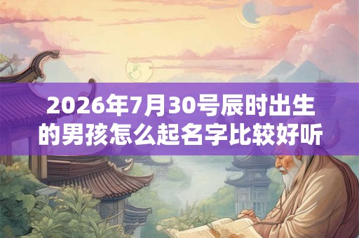 2026年7月30号辰时出生的男孩怎么起名字比较好听