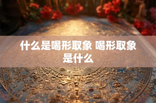 什么是喝形取象 喝形取象是什么