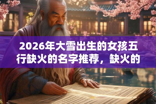 2026年大雪出生的女孩五行缺火的名字推荐，缺火的危害