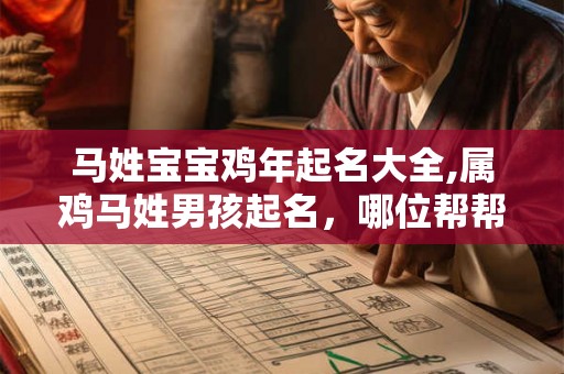 马姓宝宝鸡年起名大全,属鸡马姓男孩起名，哪位帮帮忙？