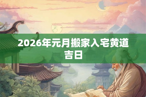 2026年元月搬家入宅黄道吉日
