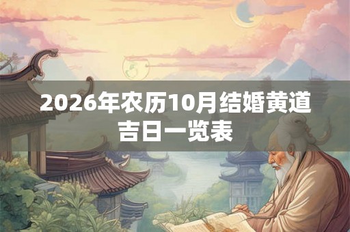 2026年农历10月结婚黄道吉日一览表 2026年农历10月结婚黄道吉日一览表