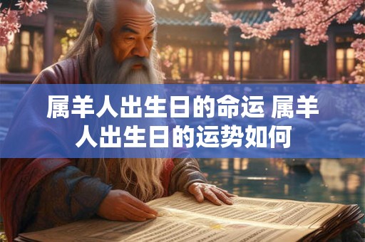 属羊人出生日的命运 属羊人出生日的运势如何