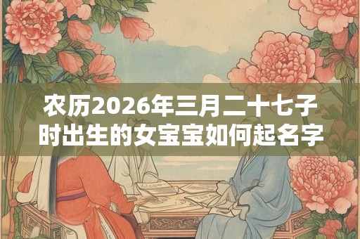 农历2026年三月二十七子时出生的女宝宝如何起名字，五行属什么
