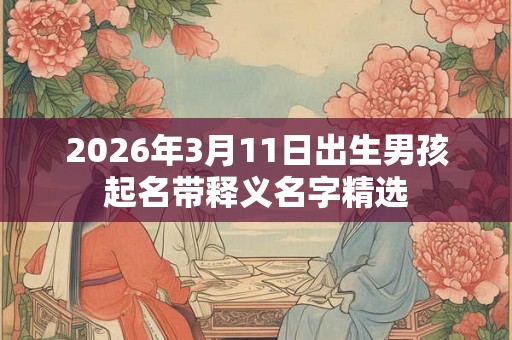 2026年3月11日出生男孩起名带释义名字精选