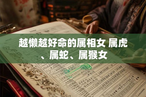 越懒越好命的属相女 属虎、属蛇、属猴女