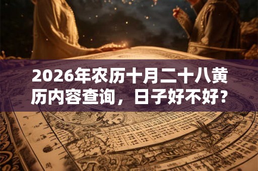 2026年农历十月二十八黄历内容查询，日子好不好？