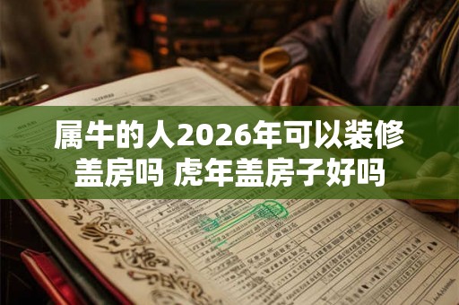 属牛的人2026年可以装修盖房吗 虎年盖房子好吗