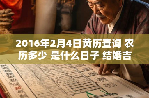 2016年2月4日黄历查询 农历多少 是什么日子 结婚吉时
