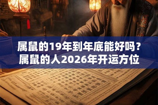 属鼠的19年到年底能好吗?属鼠的人2026年开运方位? 属鼠的19年到年底能好吗?属鼠的人2026年开运方位?