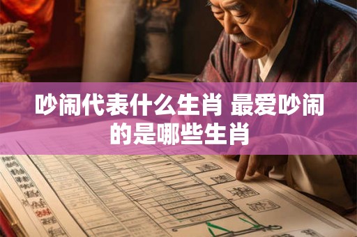 吵闹代表什么生肖 最爱吵闹的是哪些生肖