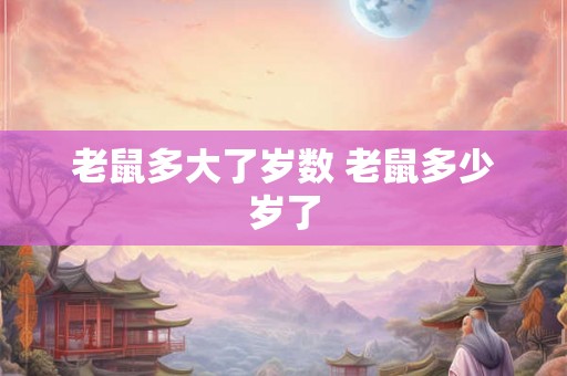 老鼠多大了岁数 老鼠多少岁了 老鼠多大了岁数 老鼠多少岁了