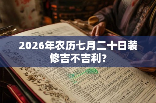 2026年农历七月二十日装修吉不吉利？