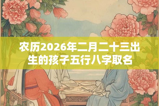 农历2026年二月二十三出生的孩子五行八字取名