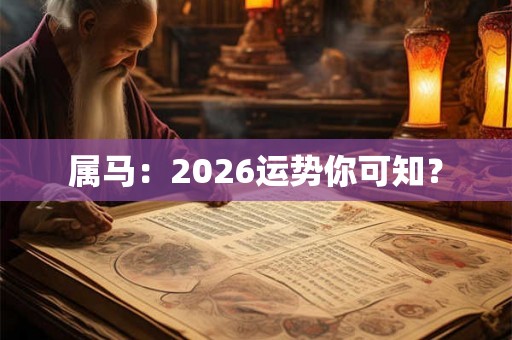 属马:2026运势你可知? 属马:2026运势你可知?