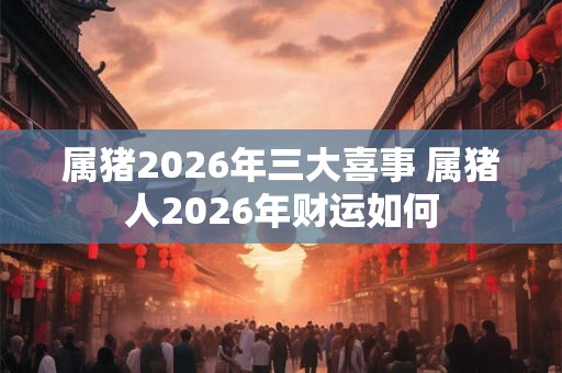 属猪2026年三大喜事 属猪人2026年财运如何