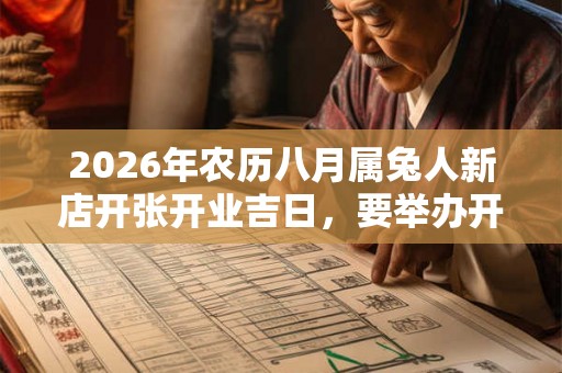 2026年农历八月属兔人新店开张开业吉日，要举办开业典礼吗？