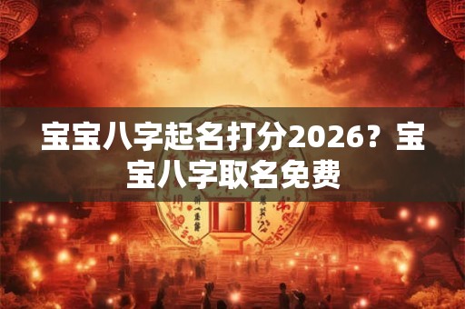 宝宝八字起名打分2026？宝宝八字取名免费