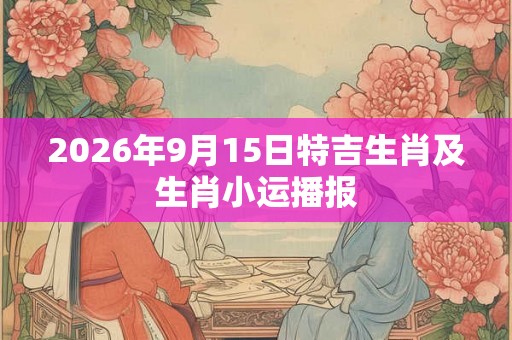 2026年9月15日特吉生肖及生肖小运播报 2026年9月15日特吉生肖及生肖小运播报