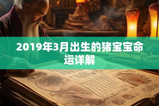 2019年3月出生的猪宝宝命运详解