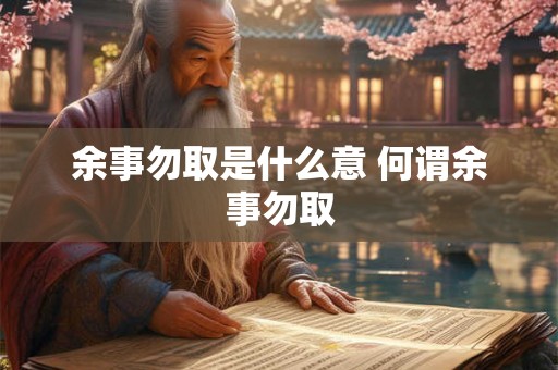 余事勿取是什么意 何谓余事勿取 余事勿取是什么意 何谓余事勿取