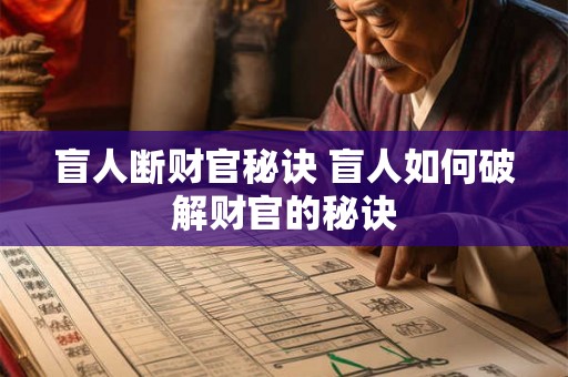 盲人断财官秘诀 盲人如何破解财官的秘诀