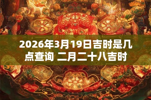 2026年3月19日吉时是几点查询 二月二十八吉时