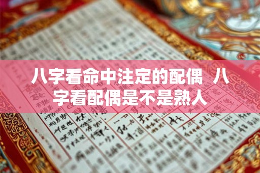 八字看命中注定的配偶  八字看配偶是不是熟人