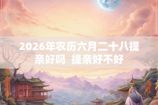 2026年农历六月二十八提亲好吗 提亲好不好 2026年农历六月二十八提亲好吗 提亲好不好