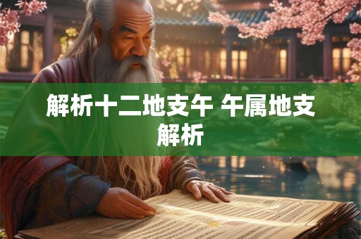 解析十二地支午 午属地支解析