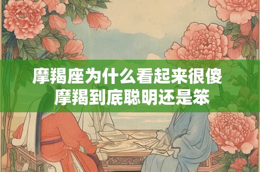 摩羯座为什么看起来很傻  摩羯到底聪明还是笨